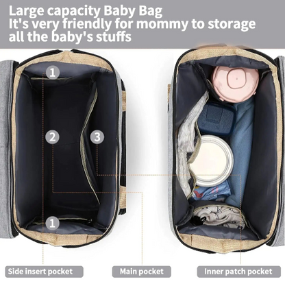 BabyNest 4 in 1 Multifunctional Backpack - Travel Crib, Diaper Bag, Sun Shade & USB Integration