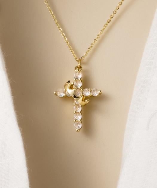 Divine Crown & Cross Necklace