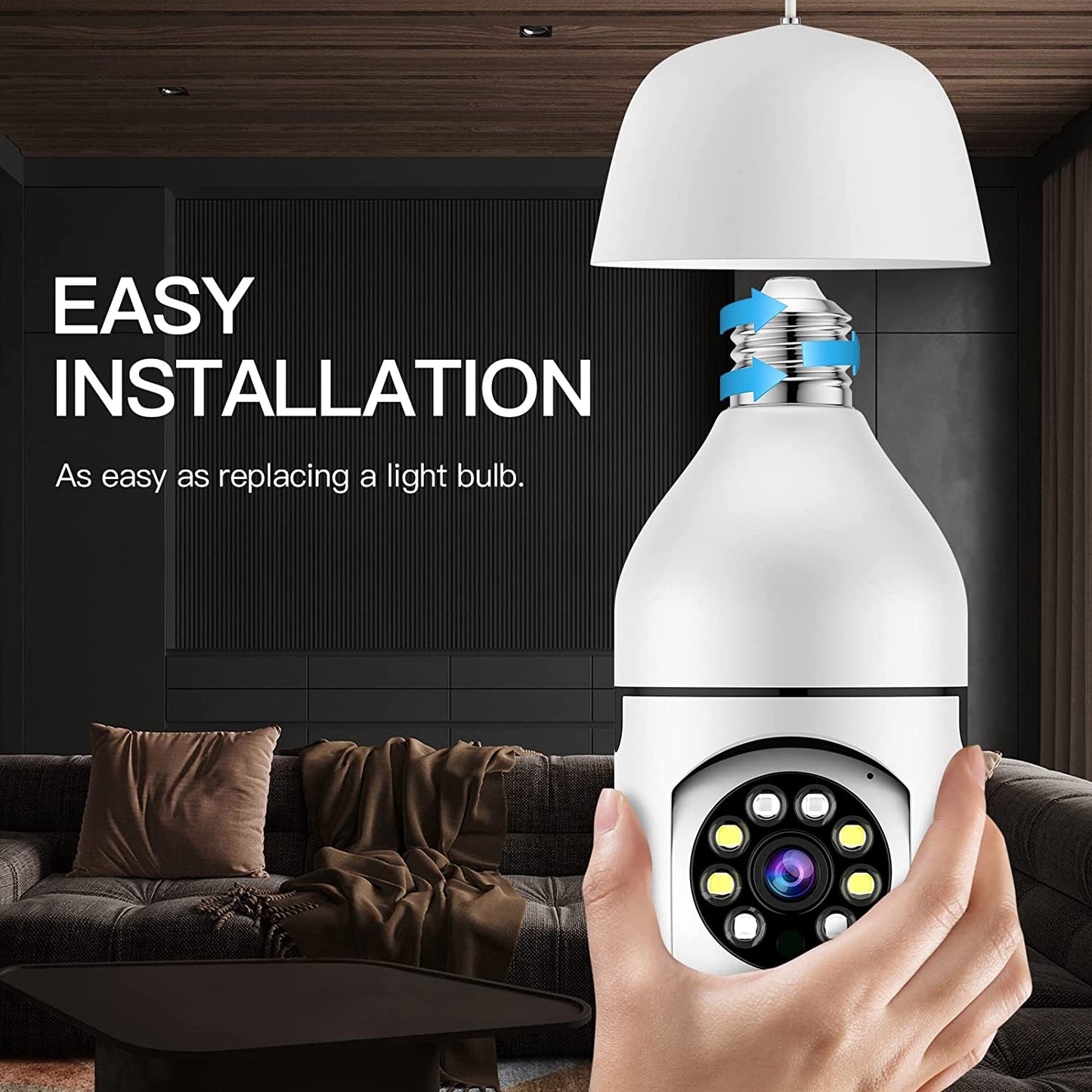 360 Security Panoramic Light Bulb Camera 1080P Full HD 5GHz WiFi Surveillance Camera for Home Baby Pet Monitor