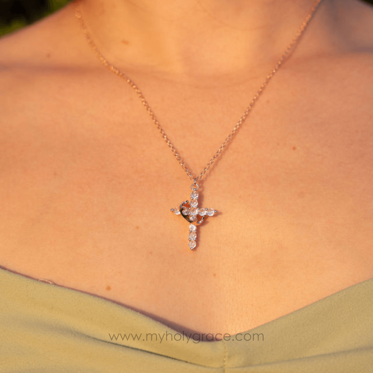 Divine Crown & Cross Necklace