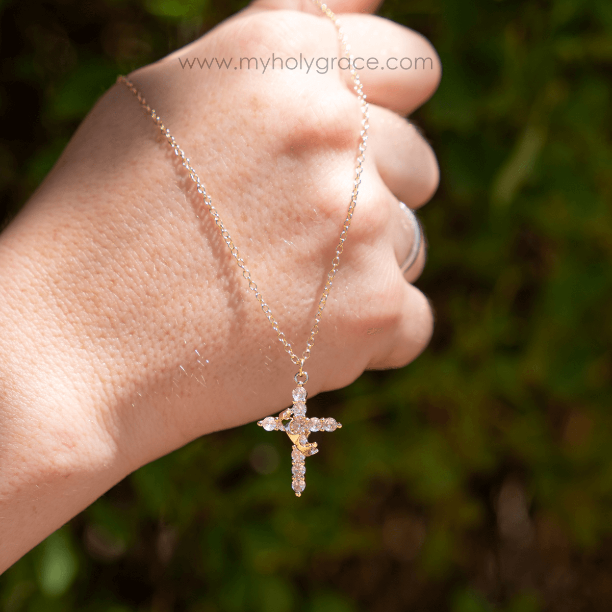 Divine Crown & Cross Necklace