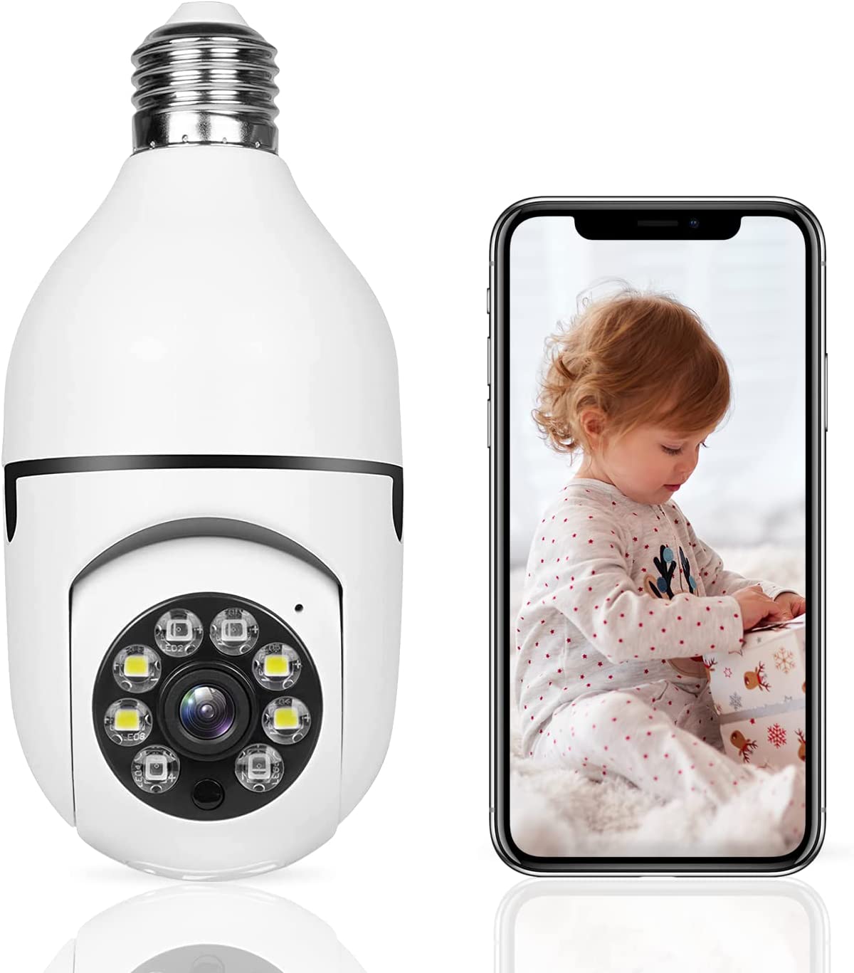 360 Security Panoramic Light Bulb Camera 1080P Full HD 5GHz WiFi Surveillance Camera for Home Baby Pet Monitor